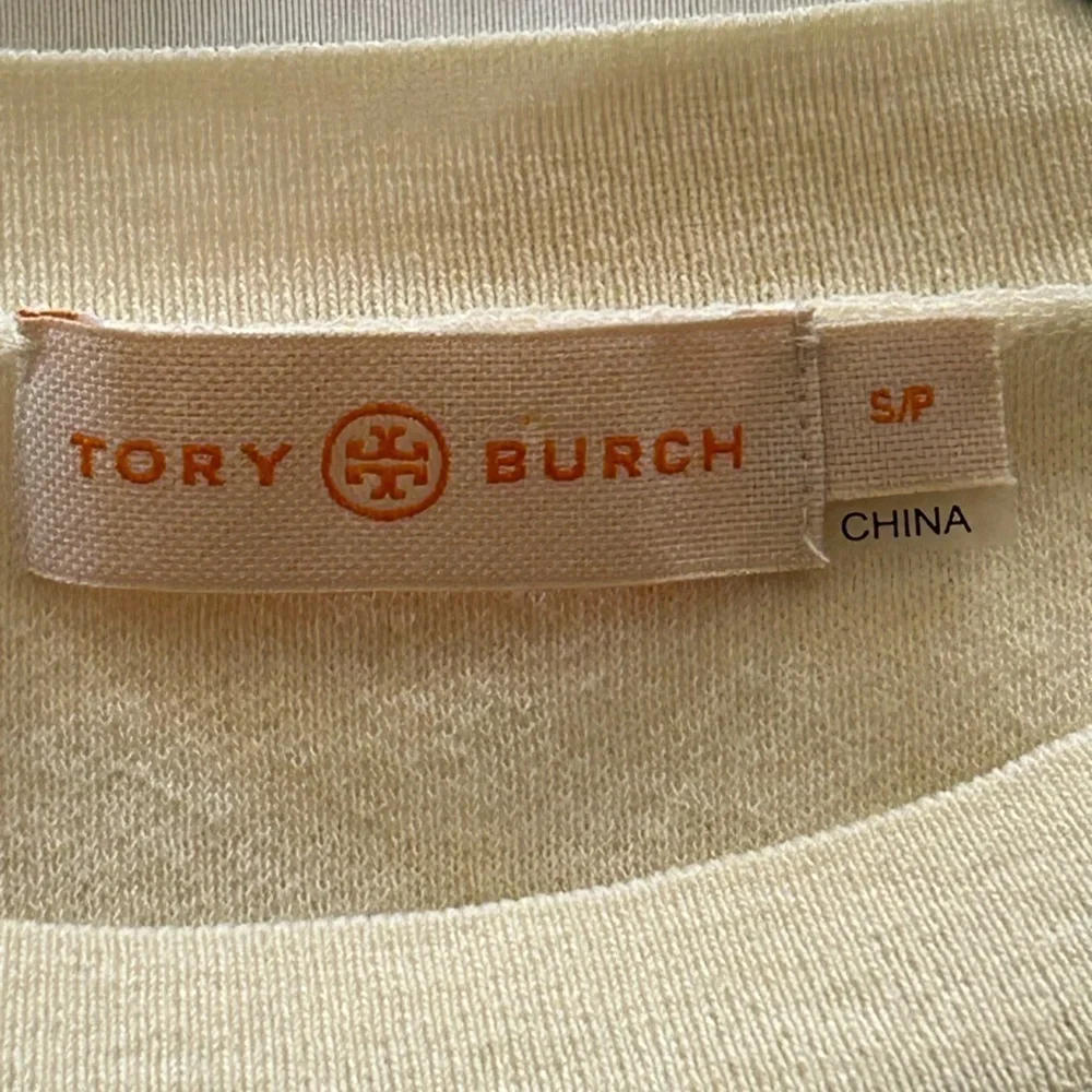 Tory Burch Greer Silk Panel Pencil Dress in New Ivory, size S